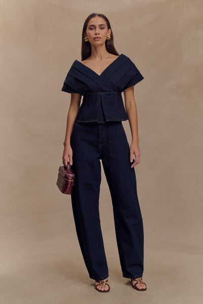 Rayne Off-Shoulder Denim Top