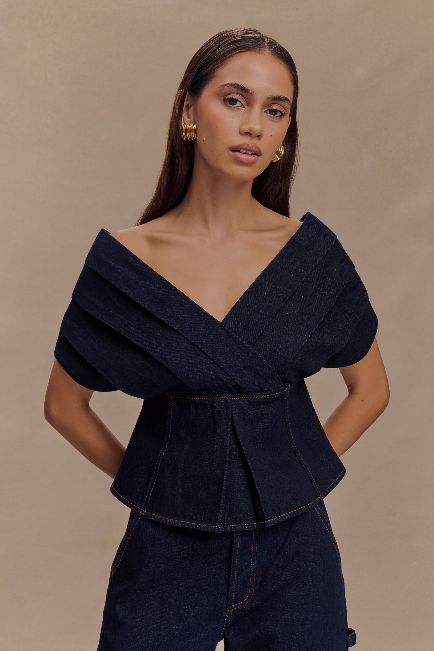 Rayne Off-Shoulder Denim Top