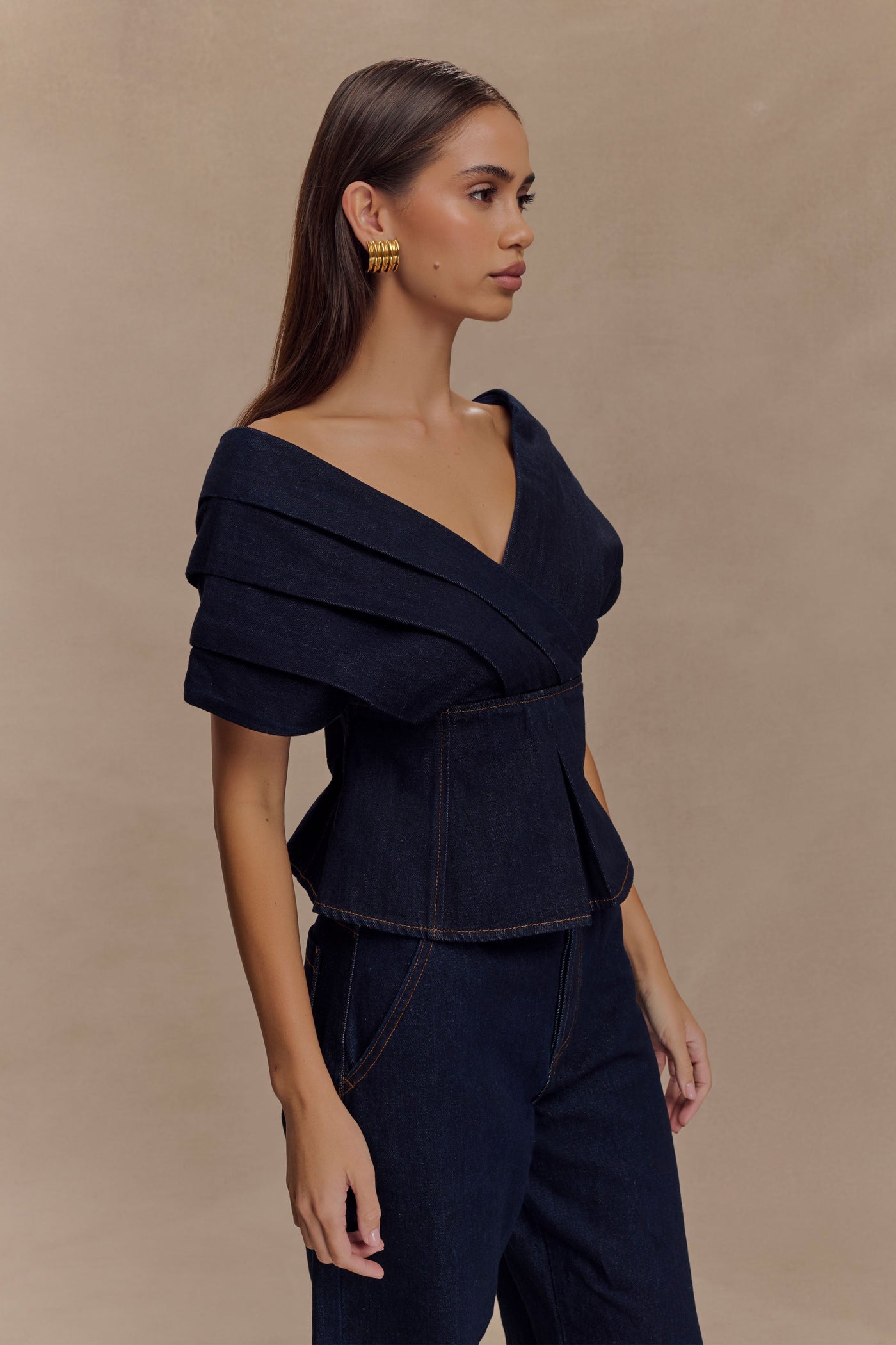 Rayne Off-Shoulder Denim Top