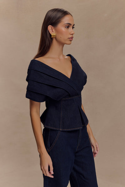 Rayne Off-Shoulder Denim Top