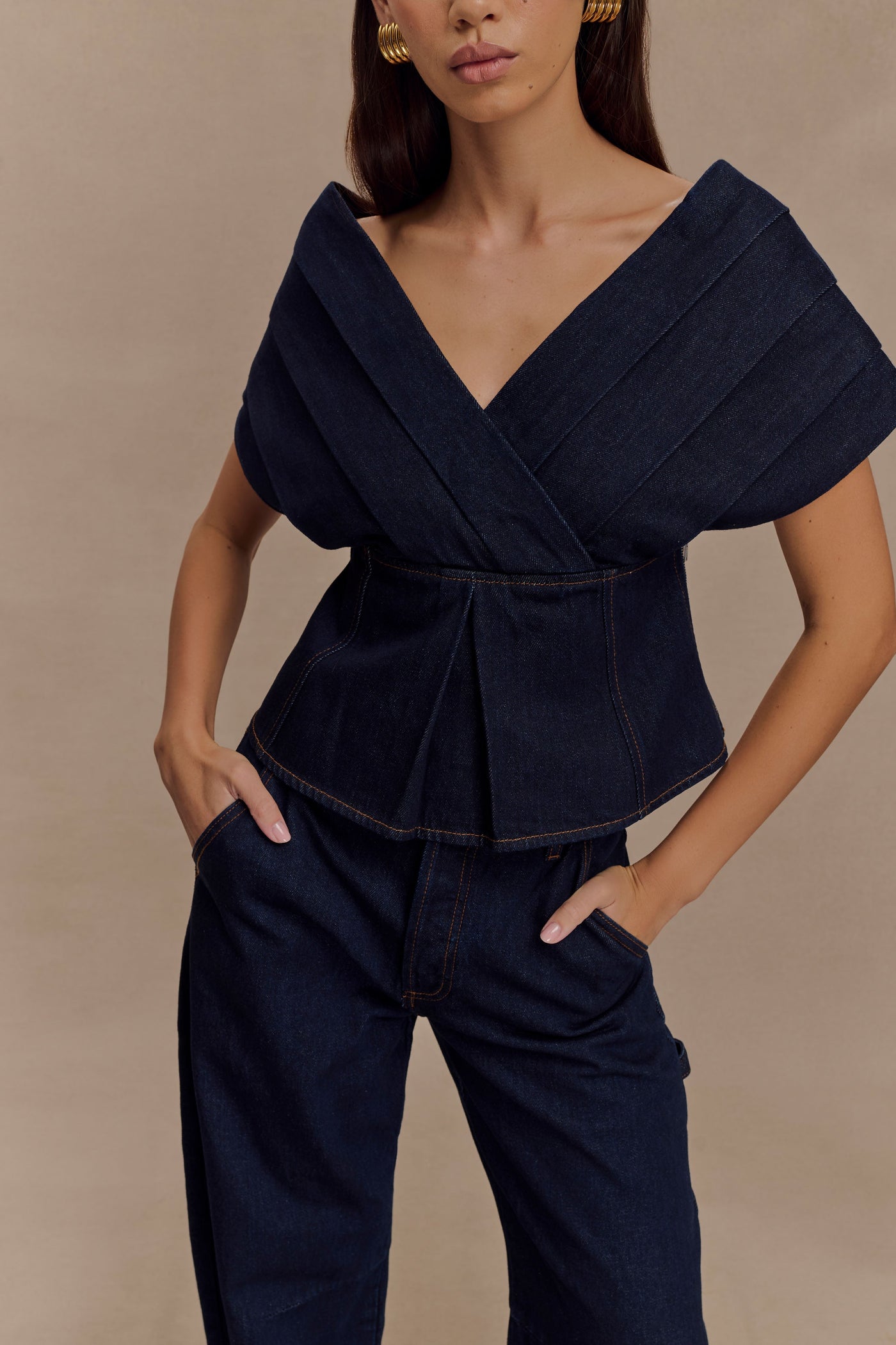 Rayne Off-Shoulder Denim Top