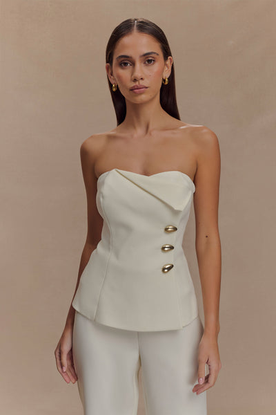 Lindie Strapless Suiting Top