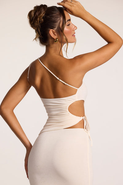 Textured Jersey One-Shoulder Top