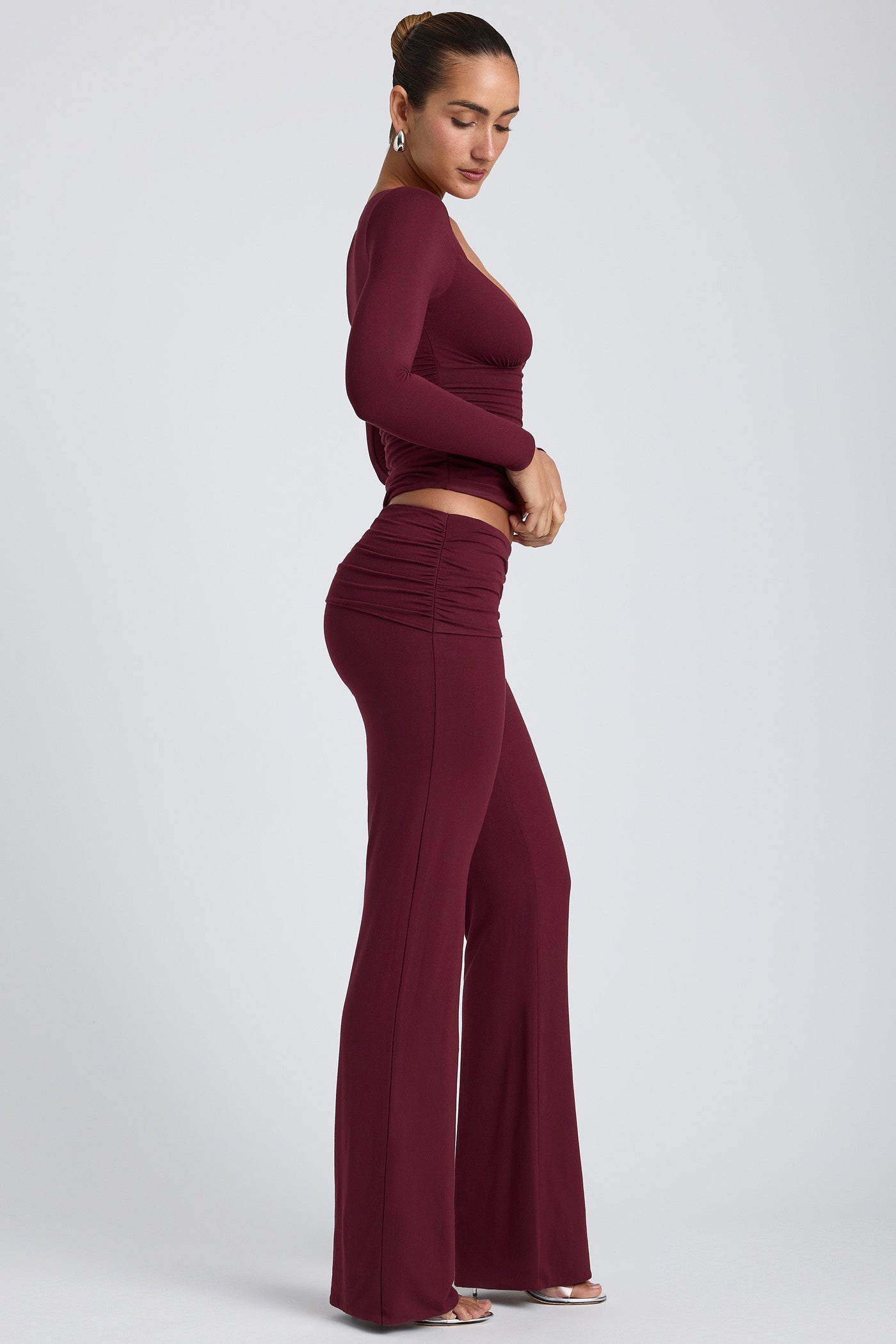 Modal Ruched Long-Sleeve Top