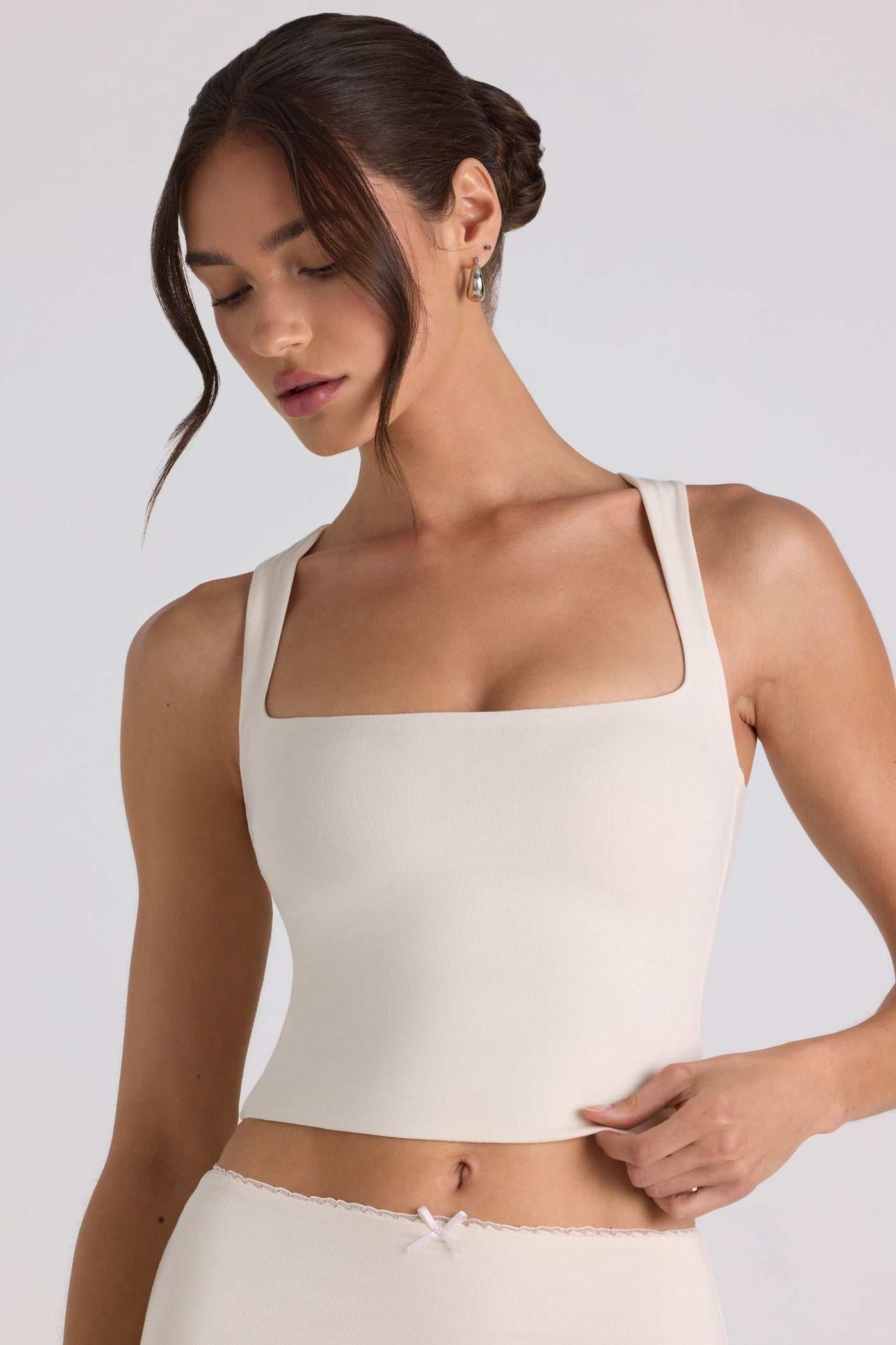 Modal Bow-Detail Crop Top