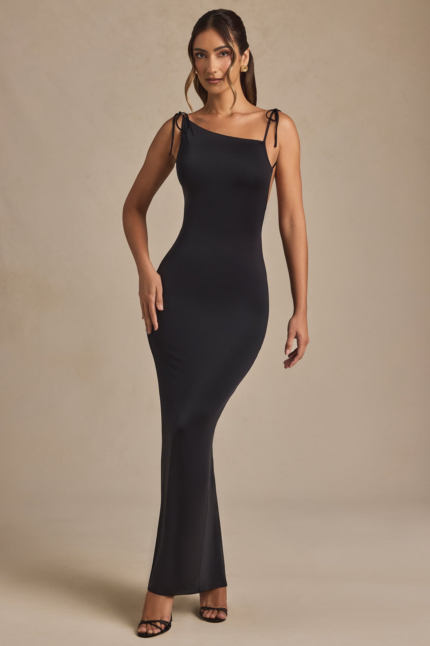 Ruched Backless Maxi Dress