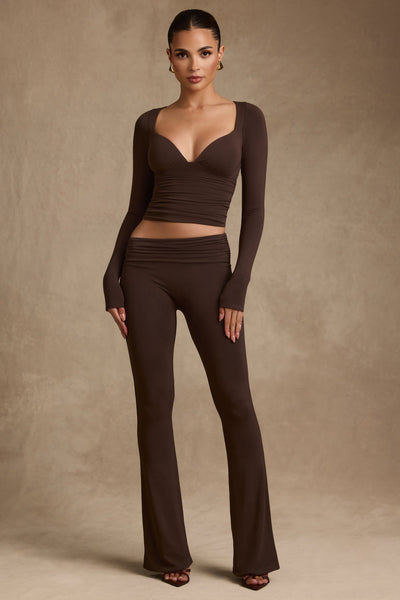 Modal Ruched Long-Sleeve Top